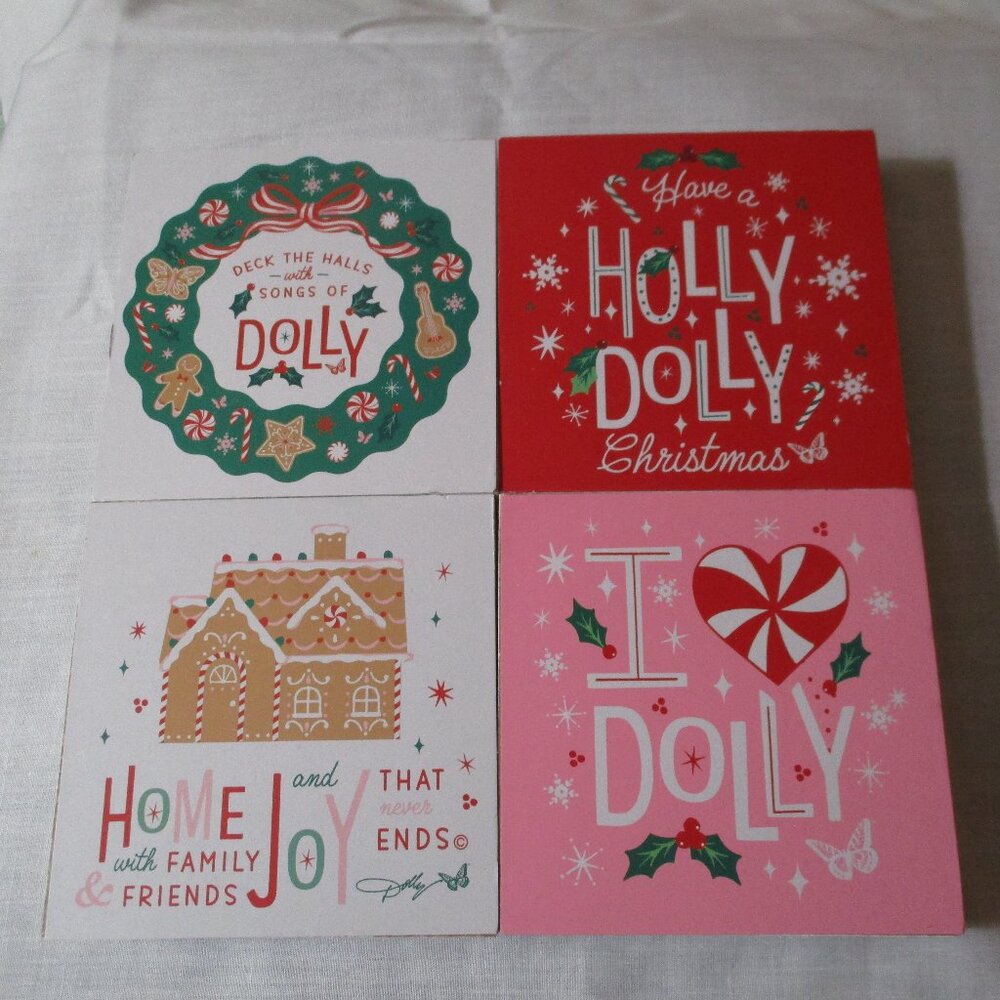 Lot of Four DG Dolly Parton Christmas Word Blocks NEW